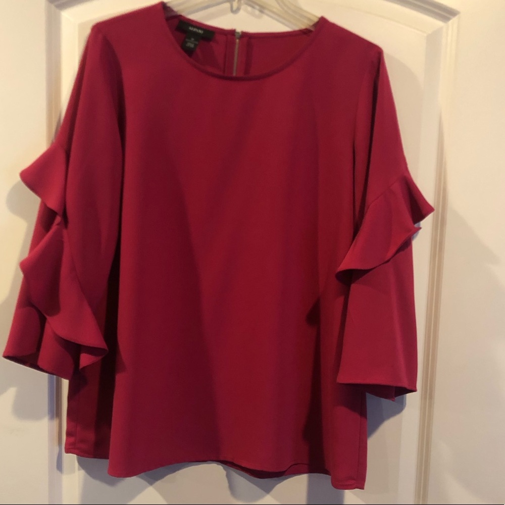 Alfani Ruffle Cropped Sleeve Dress Top